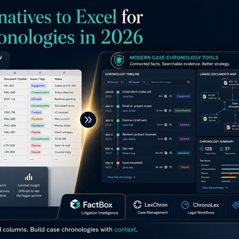 Best Alternatives to Excel for Case Chronologies in 2026