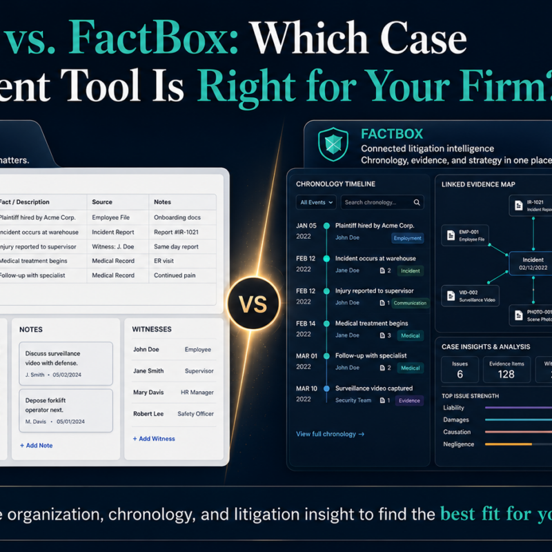 CaseMap vs. FactBox: Which Case Management Tool Is Right for Your Firm?