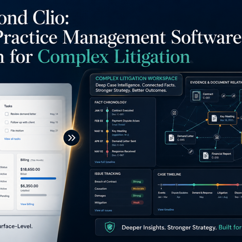 Moving Beyond Clio: Why Your Practice Management Software Isn’t Enough for Complex Litigation